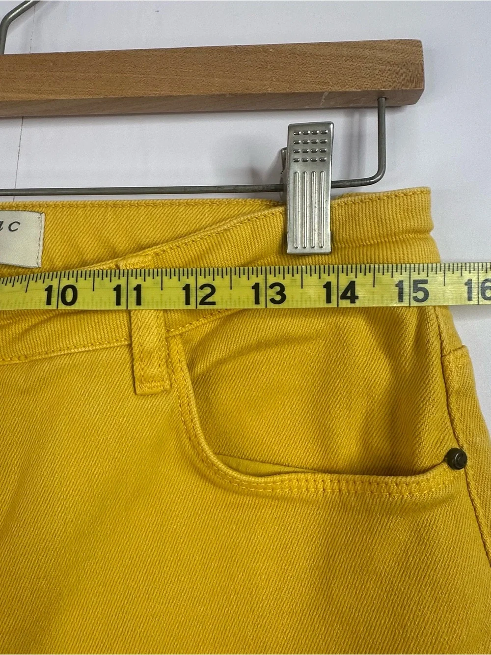 Cotelac Mustard Yellow Wide Leg Crop Jeans Womens Size 2 Raw Fray Hem Chic Denim - Picture 8 of 10